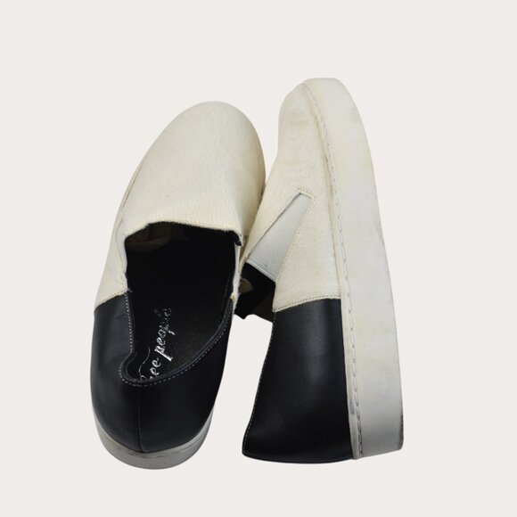 Free People Black/White Sneakers | Size 37| Women's Leather Shoes Size 6.5 - Picture 7 of 7